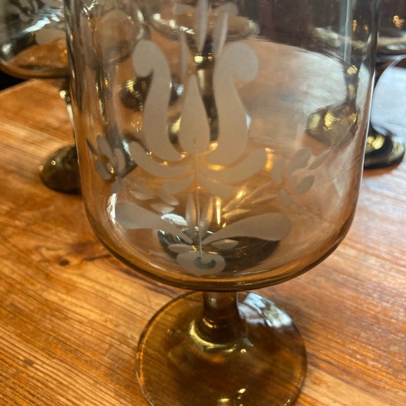 Set a five vintage Pfaltzgraff Village Wine goblets - Picture 9 of 10